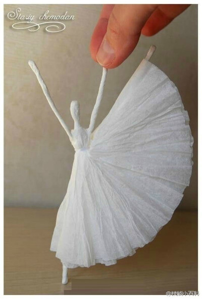 DIY手工制作面巾纸和铁丝就能做成超仙超仙芭蕾小人偶