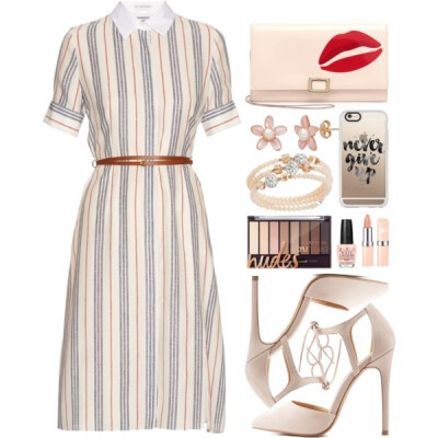 #shirtdress #stripedshirt #nude #cream