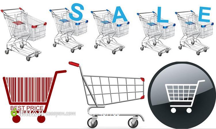 购物车主题设计矢量素材