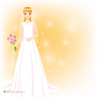 婚礼矢量素材新娘插画