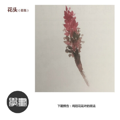 【国画技法】花中之“禽”——鸡冠花 @學畵 秋光及物眼犹迷，著叶婆娑拟碧鸡。