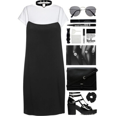 A fashion look from August 2016 featuring slip dress, white shirt and ankle strap sandals. Browse and shop related looks.