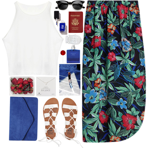 #Summer #summerfashion #tropical #travel #white #sandals #blueandwhite #Blue #polyvorefashion #red