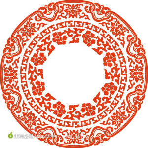 中国古典圆形花纹矢量素材