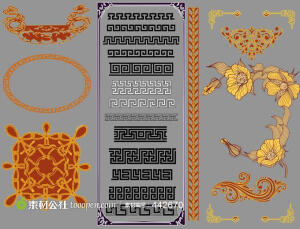 中国传统花纹花边矢量素材
