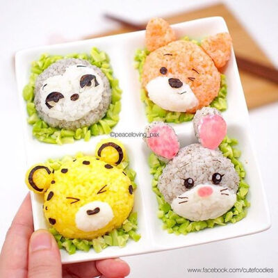 Zootopia tsum tsum onigiri, made with natural colors ????????????????????…: