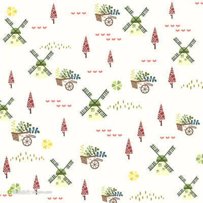 卡通背景 风车背景