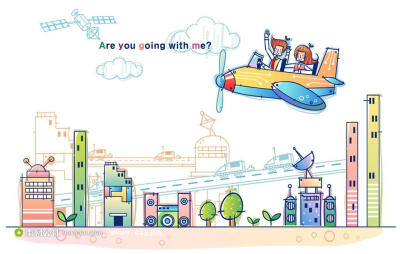 卡通商务人物 快乐游玩