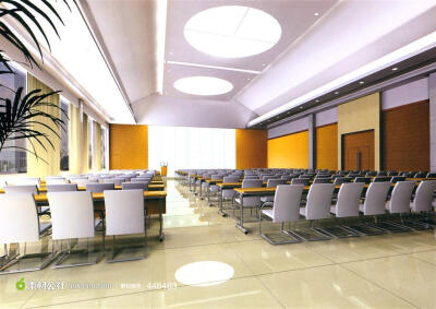 现代风格多功能厅会议厅商业空间模型