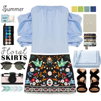 #floralskirts #polyvorefashion #polyvore #polyvoreeditorial #polyvorecontest