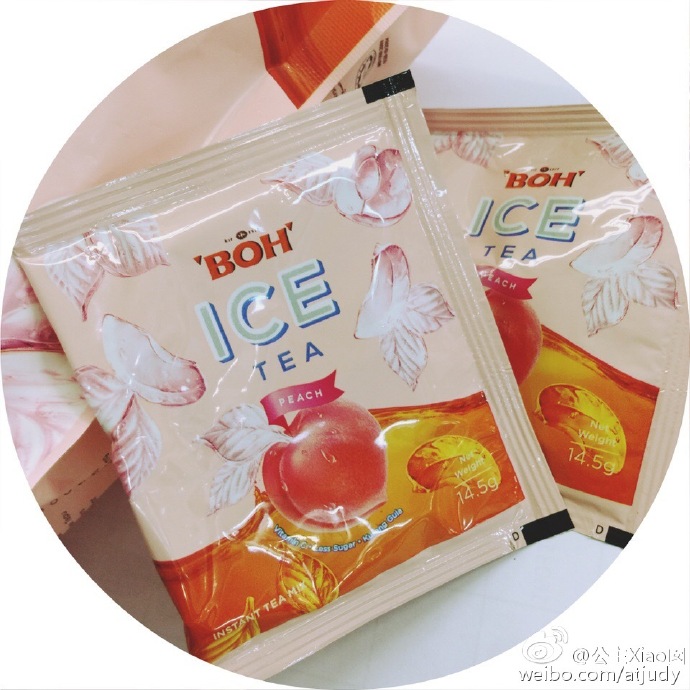 「 ICE TEA 」蜜桃味 喜欢。粉红色 中意。HoHo～明天泡一杯尝尝。THANK YOU TO BAD人❣