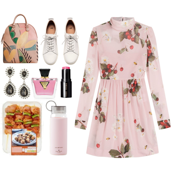 A fashion look from September 2016 featuring floral dresses, h&amp;amp;m shoes and man bag. Browse and shop related looks.