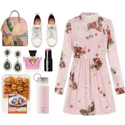 A fashion look from September 2016 featuring floral dresses, h&amp;amp;m shoes and man bag. Browse and shop related looks.