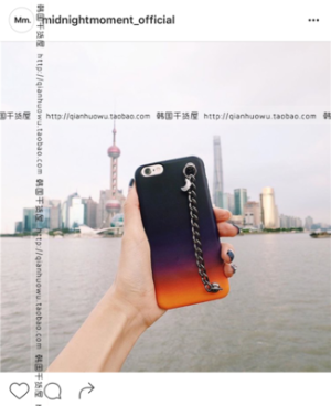 代购             韩国MIDNIGHT代购直邮金属链条流苏韩版iphone6/6plus手机壳男女