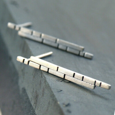 Brick Earrings-sterling silver