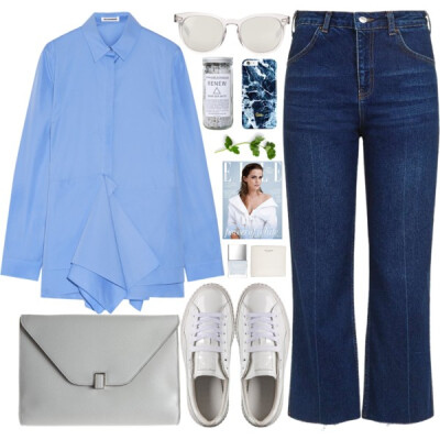 A fashion look from October 2016 featuring drape shirt, topshop jeans and punk shoes. Browse and shop related looks.