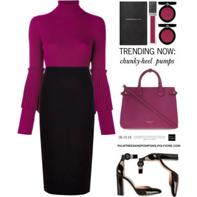 A fashion look from October 2016 featuring turtle neck sweater, tall skirts and black patent leather shoes. Browse and shop related looks.