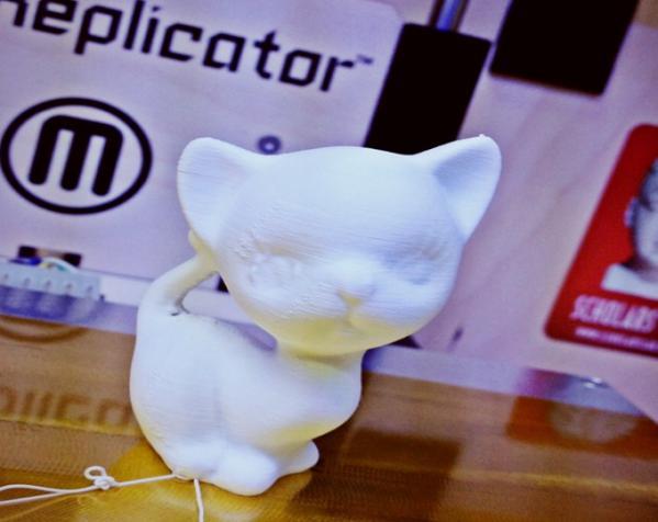 白色的猫咪 3D打印制作 打印派