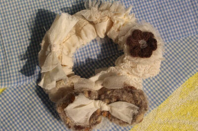 手作拼布毛线编织发圈