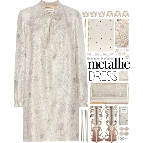 #soft #feminine #metallicdress #polyvorecontest @polyvore-editorial @polyvore 24 Outubro 2016, 7:42 pm