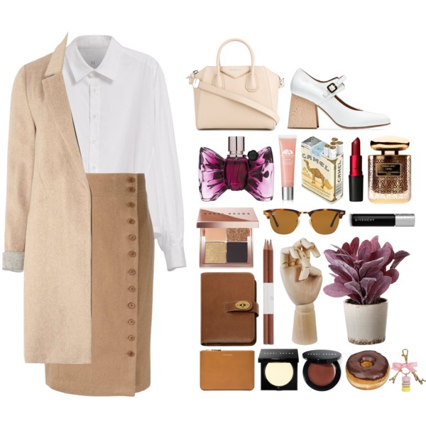 A fashion look from November 2016 featuring cotton shirts, camel coat and pencil skirt. Browse and shop related looks.