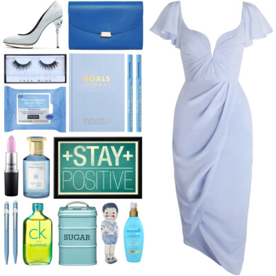 A fashion look from November 2016 featuring blue dress, high heeled footwear and Mansur Gavriel. Browse and shop related looks.