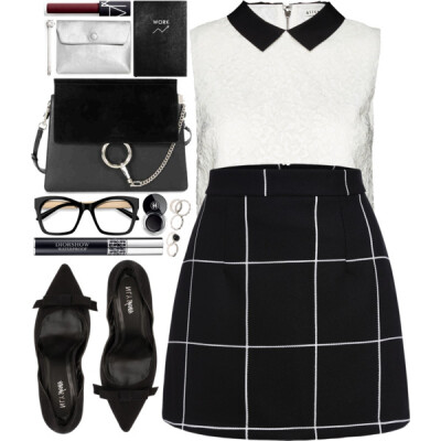 A fashion look from November 2016 featuring collared shirt, mini skirt and high heel shoes. Browse and shop related looks.