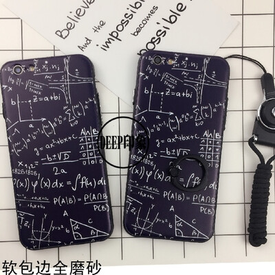 iPhone6数学方程式原创意手机壳 苹果6s硅胶挂绳简约解公式保护套