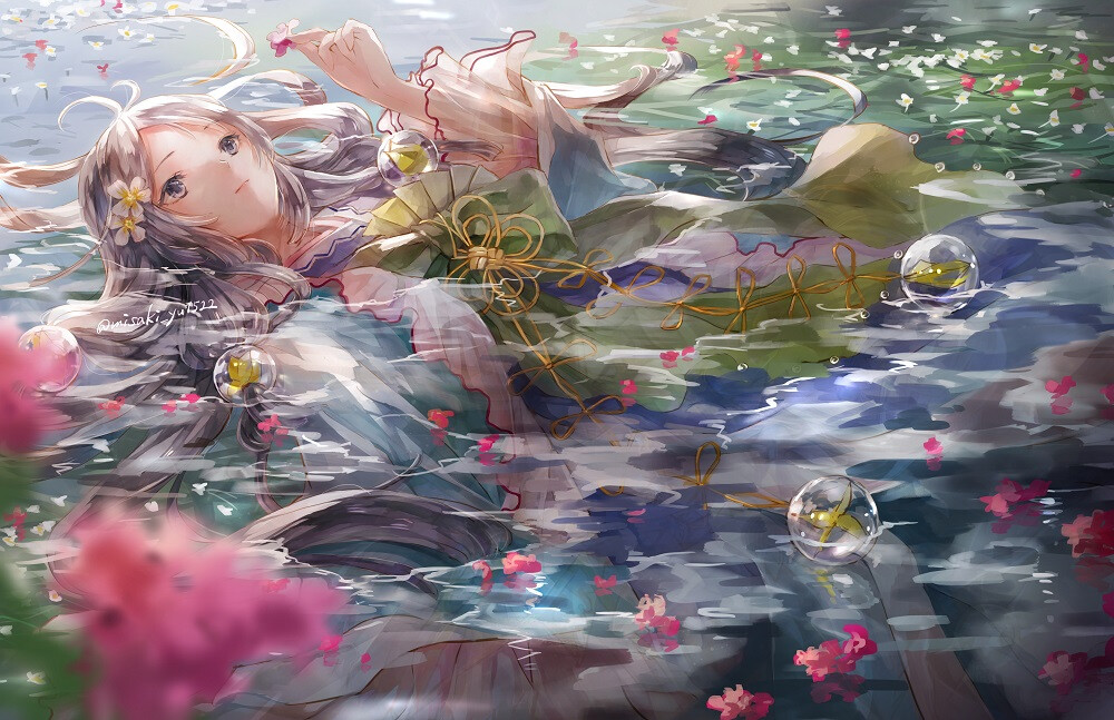 水中花 绘师：御崎悠（p id=8872168） 本作品id=83029185