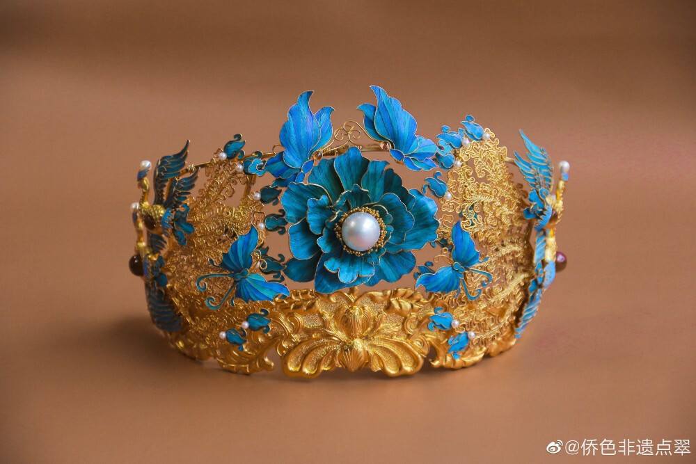 侨色非遗点翠花冠