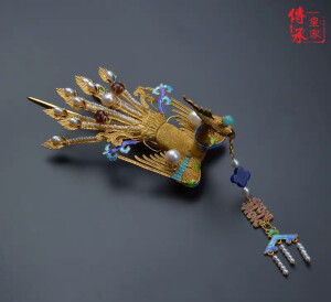 【皇家御用】九尾分心凤 仿清代手法制作累丝凤凰分心发簪