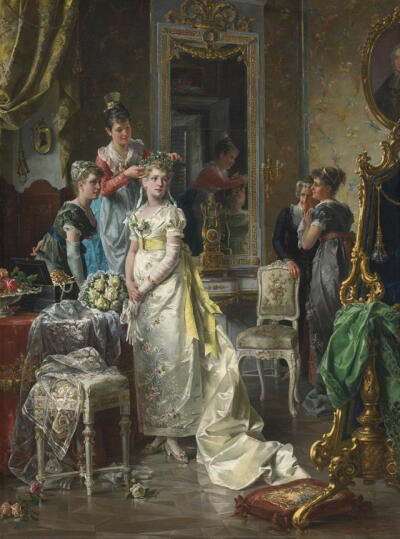 Сarl Herpfer (1836-1897) Dressing of bride