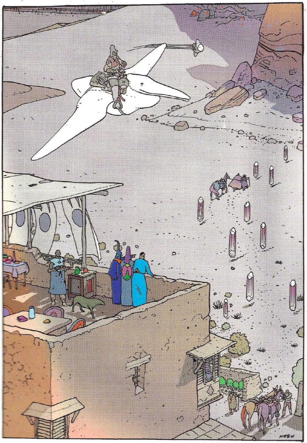 法国作家、漫画家 Jean Giraud（Moebius） 绘画作品一组 \ www.moebius.fr ​​​​\ Moebius笔下奇幻的场景和丰富迷人的视觉想像力，使得漫画界之外的许多艺术相关人士也纷纷注意到他的作品。 ​​​