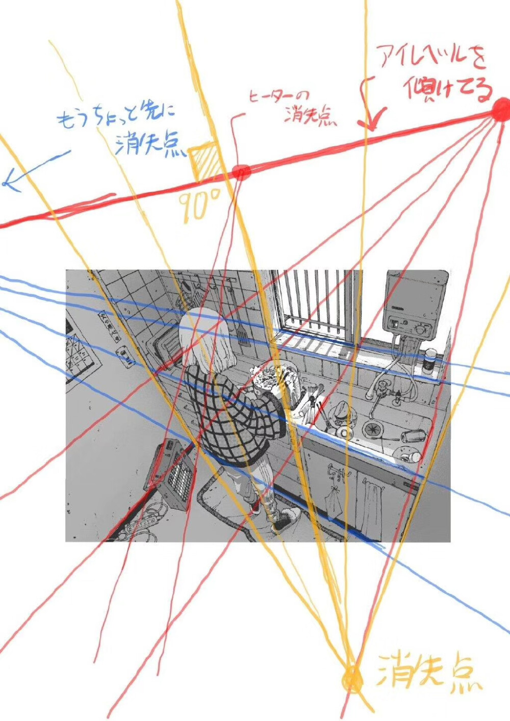 视觉冲击力超强的三点透视场景插画