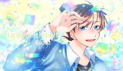 【来源pixiv，侵删】お誕生日おめでとう！
画师：ナミンc
★此图片仅供欣赏收藏，禁改禁商用★
工藤新一，日本漫画家青山刚昌创作作品《名侦探柯南》的主人公。17岁，高中生侦探，就读于帝丹高中二年级B班，人称“…