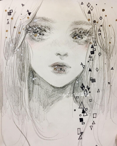 手绘唯美人物插画