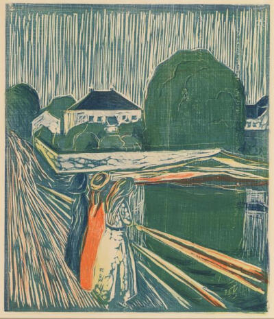 “他不愿是孤独的”
Edvard Munch/爱德华·蒙克的版画
1863-1944 ​​​