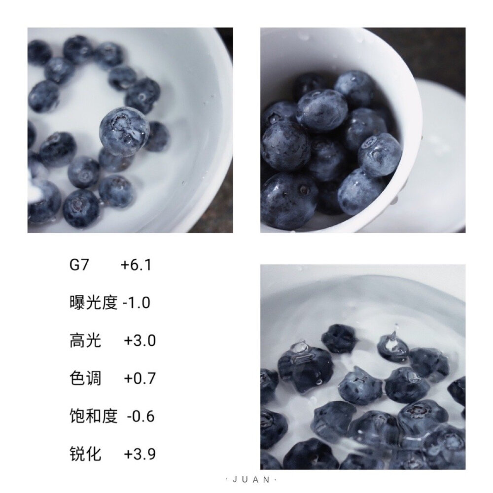 #每天学点摄影技巧# 第6387期：
VSCO常用调色参数分享
（作者：@草莓甜奶卷 ​） ​