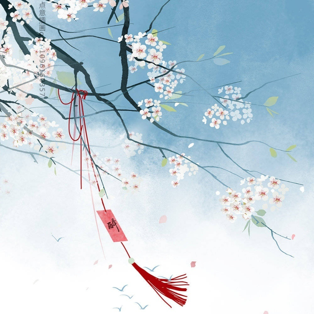 ——
温山软水万千，不及你眉眼半分。
头像背景套图cr:清夏十五
背景图画师:点意画