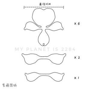 热缩片图纸／热缩图纸／紫藤花热缩图纸