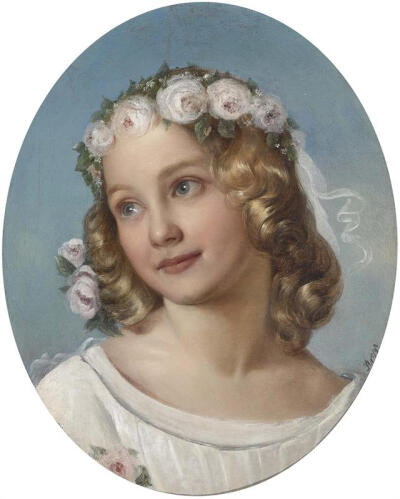 Friedrich Krepp (active in Vienna around 1850-60) Girl portrait