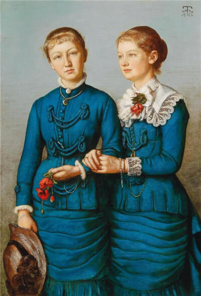 Hans Thoma (1839-1924) Portrait of the two Haag daughters. 1883