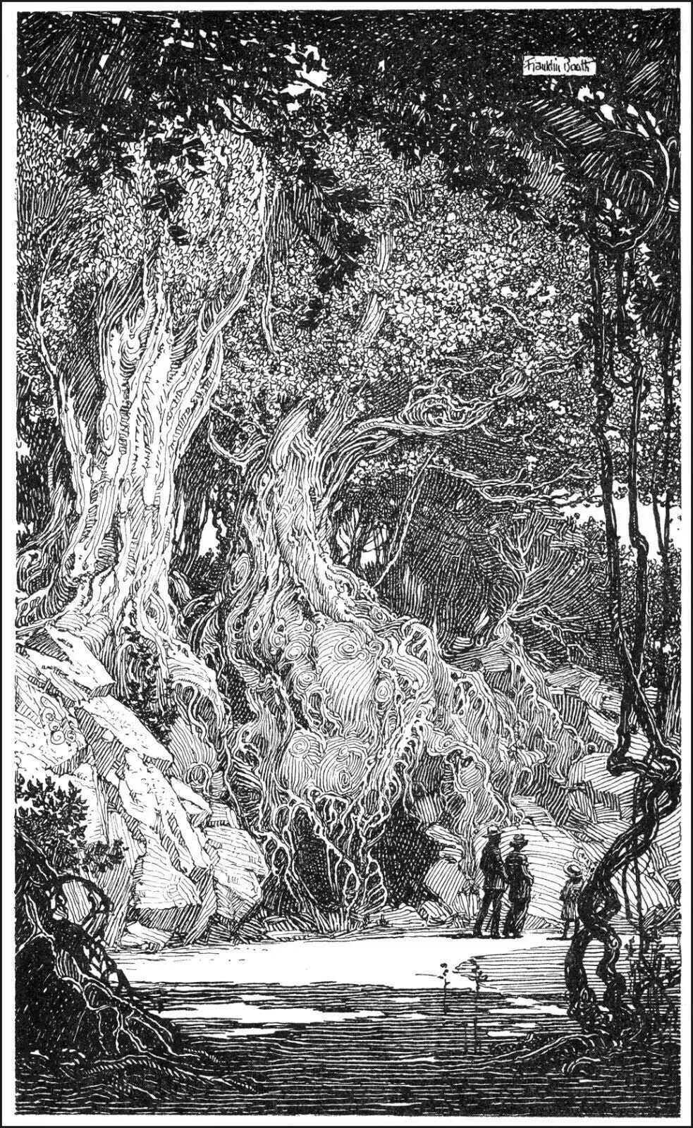 美国画家富兰克林·布思（Franklin Booth，1874-1948）以钢笔画插图而闻名。