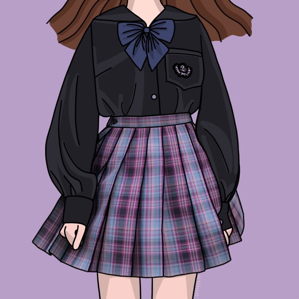 日常jk女孩的手绘头像画师画jk的脑虎