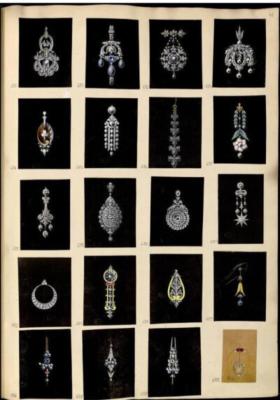 19世纪珠宝百态——巴黎装饰艺术博物馆收藏的珠宝图谱“Modèles de bijouterie et de joaillerie par Auguste Blender” ​​​