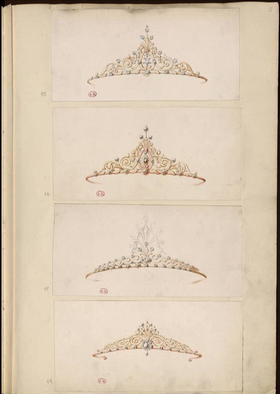 19世纪珠宝百态——巴黎装饰艺术博物馆收藏的珠宝图谱“Modèles de bijouterie et de joaillerie par Auguste Blender” ​​​