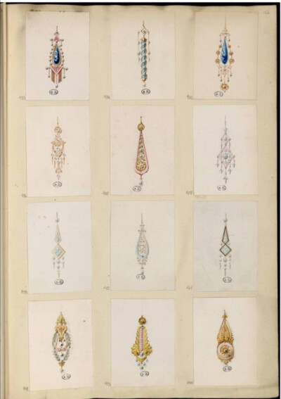 19世纪珠宝百态——巴黎装饰艺术博物馆收藏的珠宝图谱“Modèles de bijouterie et de joaillerie par Auguste Blender” ​​​