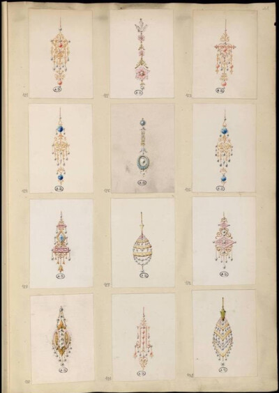 19世纪珠宝百态——巴黎装饰艺术博物馆收藏的珠宝图谱“Modèles de bijouterie et de joaillerie par Auguste Blender” ​​​