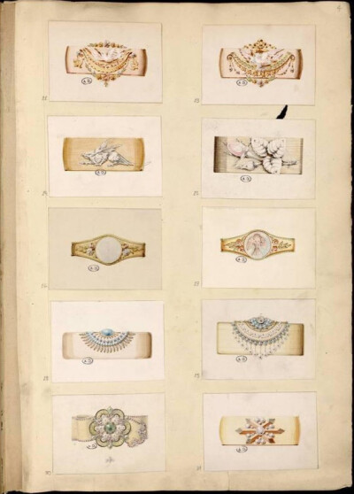 19世纪珠宝百态——巴黎装饰艺术博物馆收藏的珠宝图谱“Modèles de bijouterie et de joaillerie par Auguste Blender” ​​​