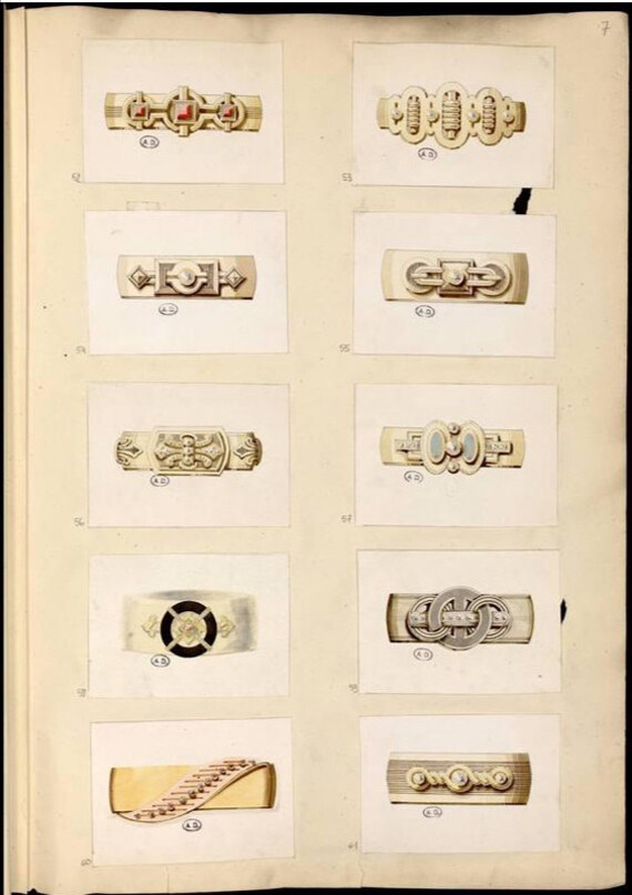 19世纪珠宝百态——巴黎装饰艺术博物馆收藏的珠宝图谱“Modèles de bijouterie et de joaillerie par Auguste Blender” ​​​